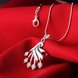 Wholesale Trendy Silver Fan Crystal Necklace TGSPN414 1 small