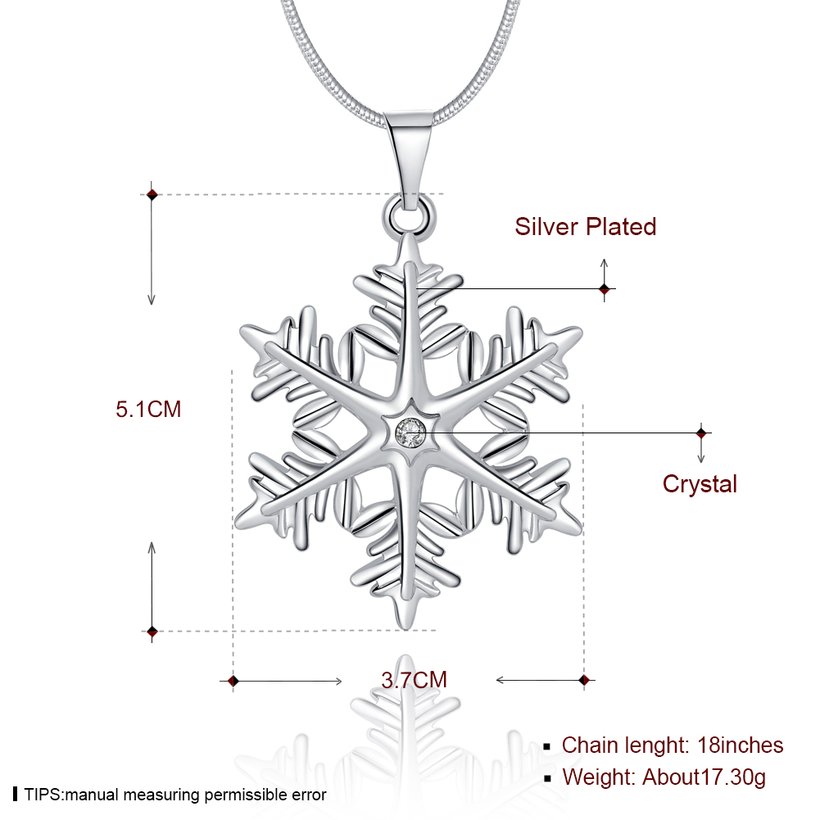 Wholesale Trendy Silver Snow Crystal Necklace TGSPN419 0
