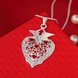 Wholesale Trendy Silver Heart Crystal Necklace Free Shipping TGSPN429 2 small