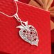 Wholesale Trendy Silver Heart Crystal Necklace Free Shipping TGSPN429 3 small