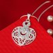 Wholesale Silver Heart Crystal Necklace TGSPN444 2 small