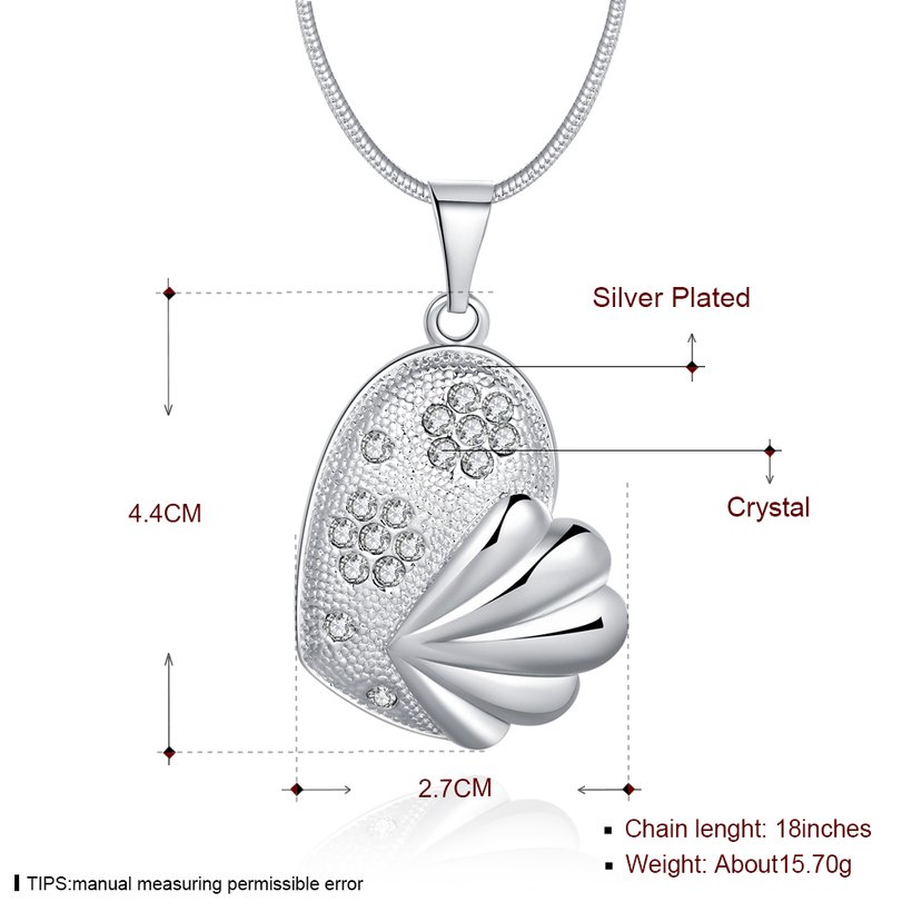 Wholesale Trendy Silver Fish Crystal Necklace TGSPN449 0