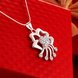 Wholesale Fashion Silver Hollow Bow Crystal Necklace Free Shipping TGSPN454 3 small