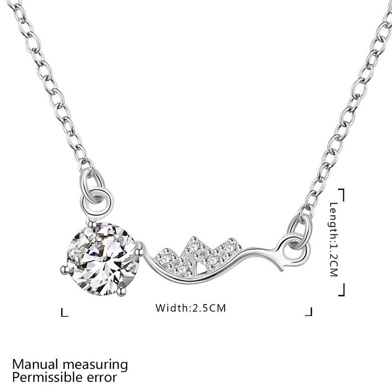 Wholesale Trendy Blue White Zinc Plant CZ Necklace TGSPN415 1