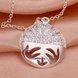 Wholesale Trendy Silver Round CZ Necklace TGSPN430 2 small