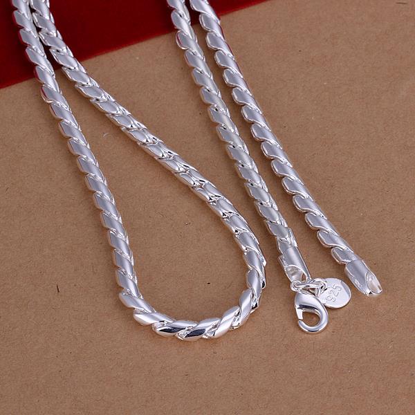 Wholesale Classic Silver Feather Necklace TGSPN495 0
