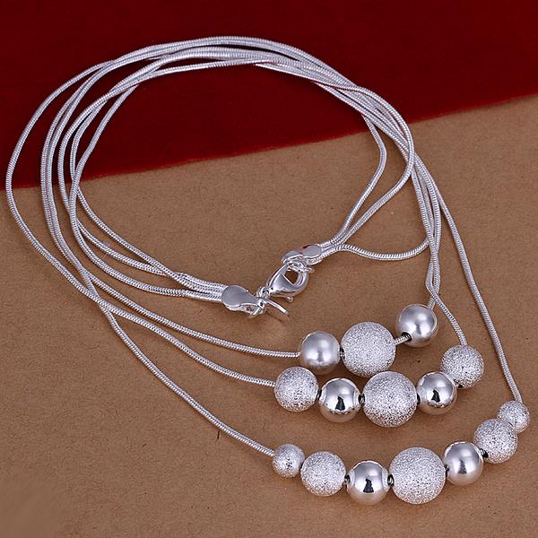 Wholesale Romantic Silver Round Necklace TGSPN519 0
