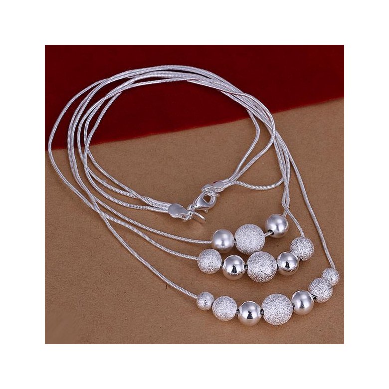 Wholesale Romantic Silver Round Necklace TGSPN519 0