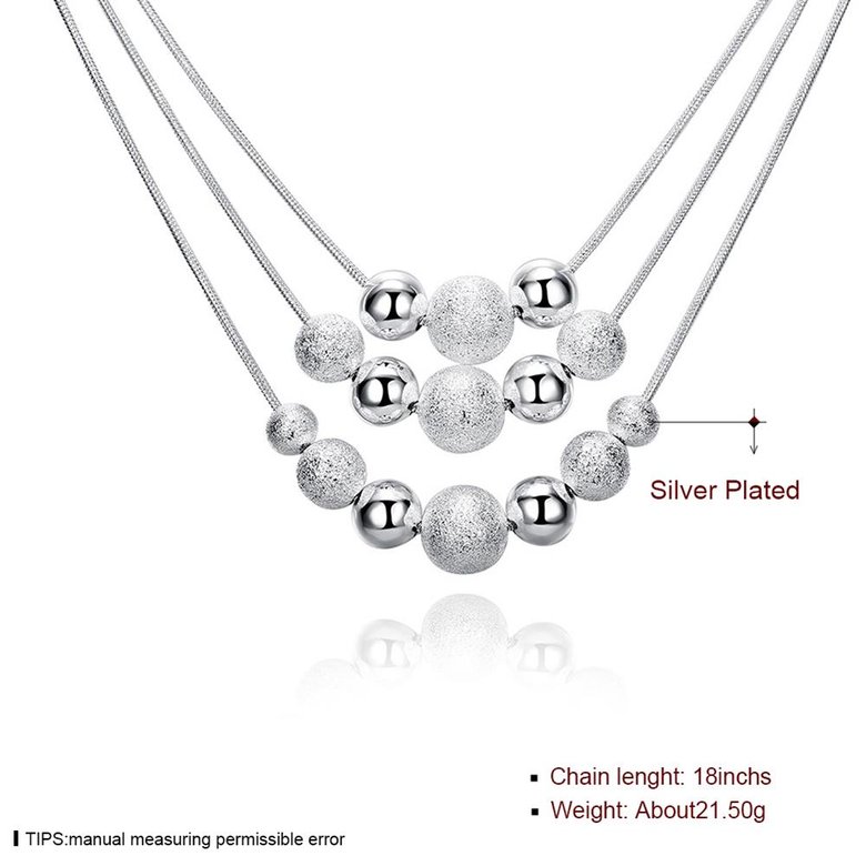 Wholesale Romantic Silver Round Necklace TGSPN519 1