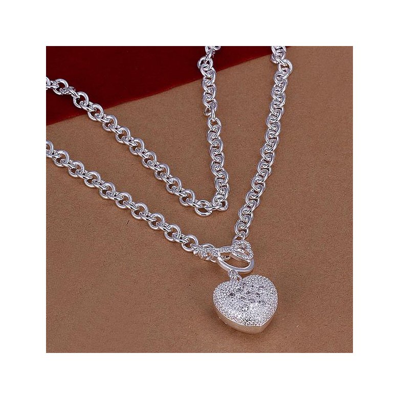 Wholesale Trendy Silver Heart Necklace TGSPN529 0