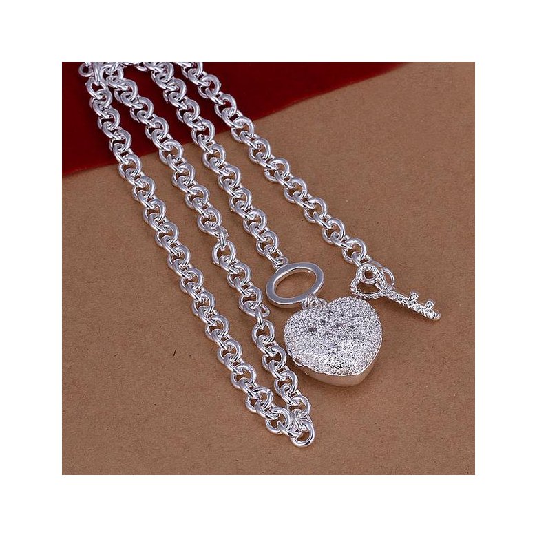 Wholesale Trendy Silver Heart Necklace TGSPN529 1