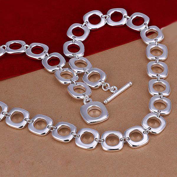 Wholesale Romantic Silver Round Necklace TGSPN547 0