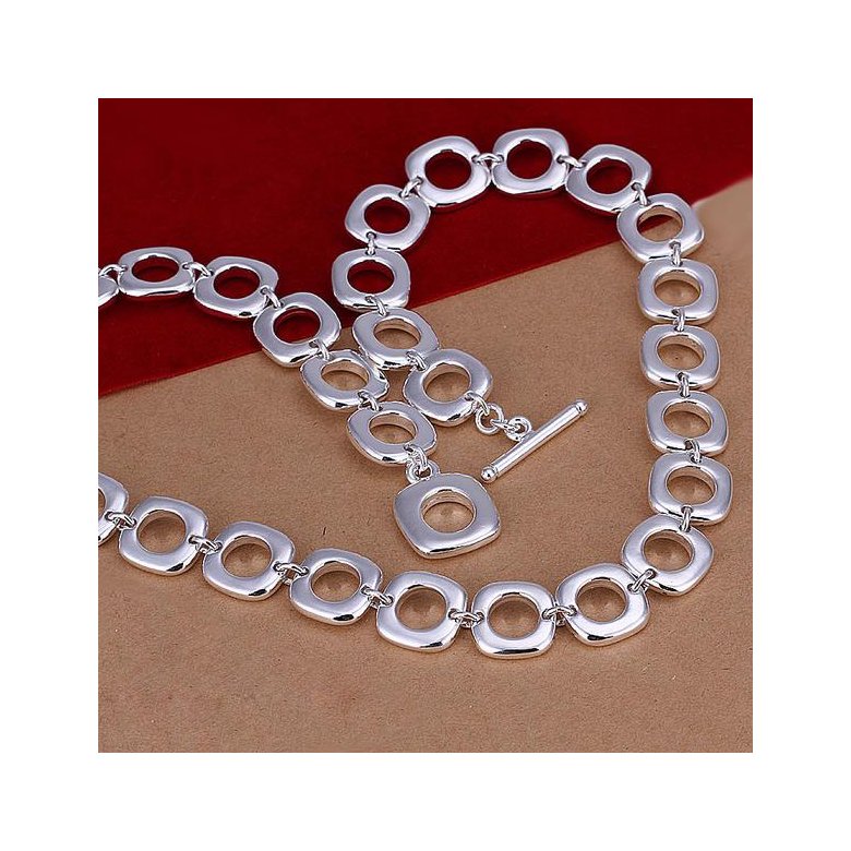 Wholesale Romantic Silver Round Necklace TGSPN547 0