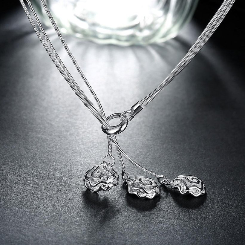 Wholesale Romantic Silver Plant Necklace TGSPN584 1