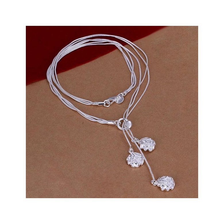 Wholesale Romantic Silver Plant Necklace TGSPN584 2