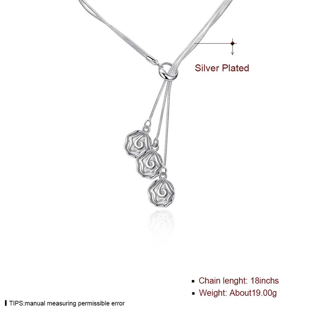 Wholesale Romantic Silver Plant Necklace TGSPN584 4