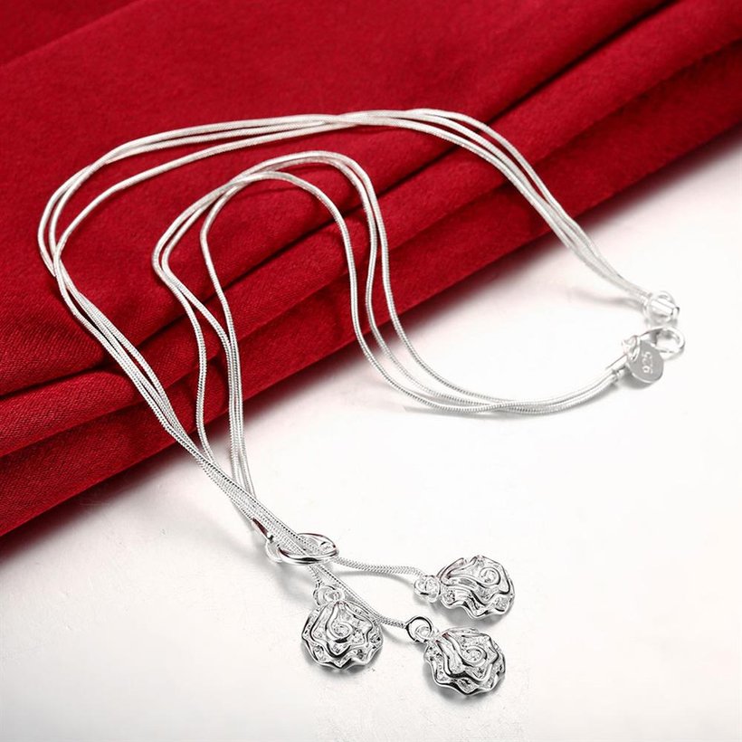 Wholesale Romantic Silver Plant Necklace TGSPN584 5