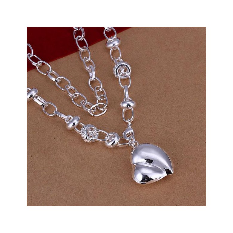Wholesale Romantic Silver Heart Necklace TGSPN597 0