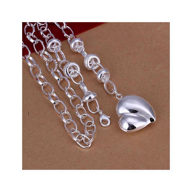 Wholesale Romantic Silver Heart Necklace TGSPN597 1