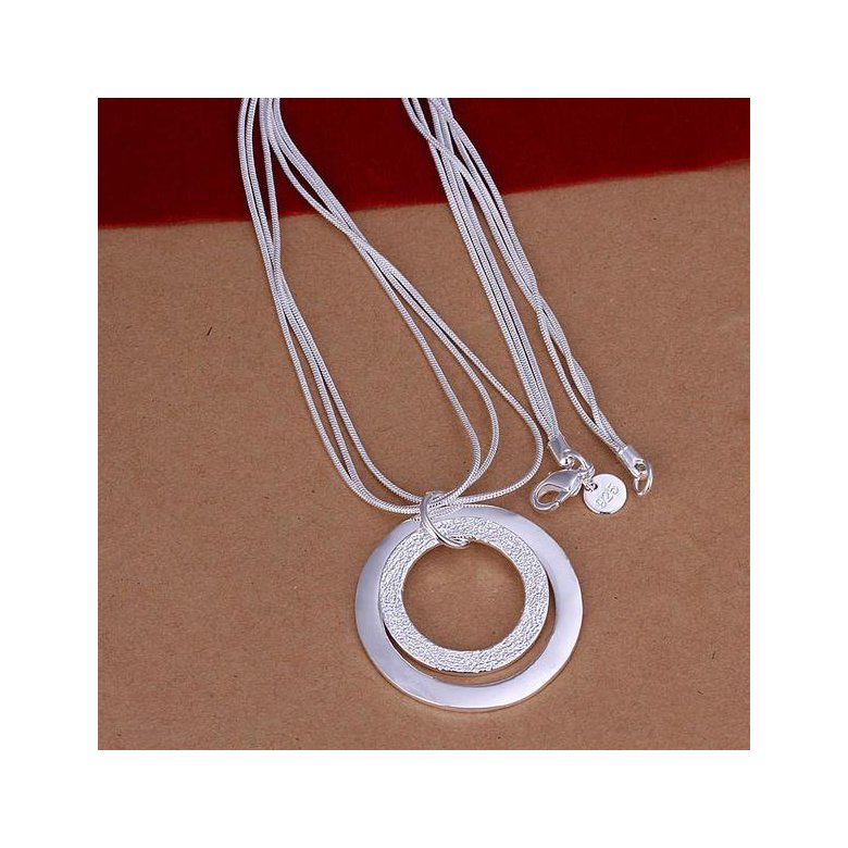 Wholesale Romantic Silver Round Necklace TGSPN601 1