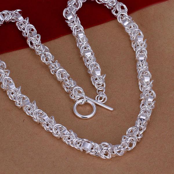 Wholesale Romantic Silver Round Necklace TGSPN615 0