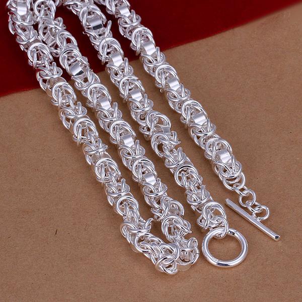 Wholesale Romantic Silver Round Necklace TGSPN615 1