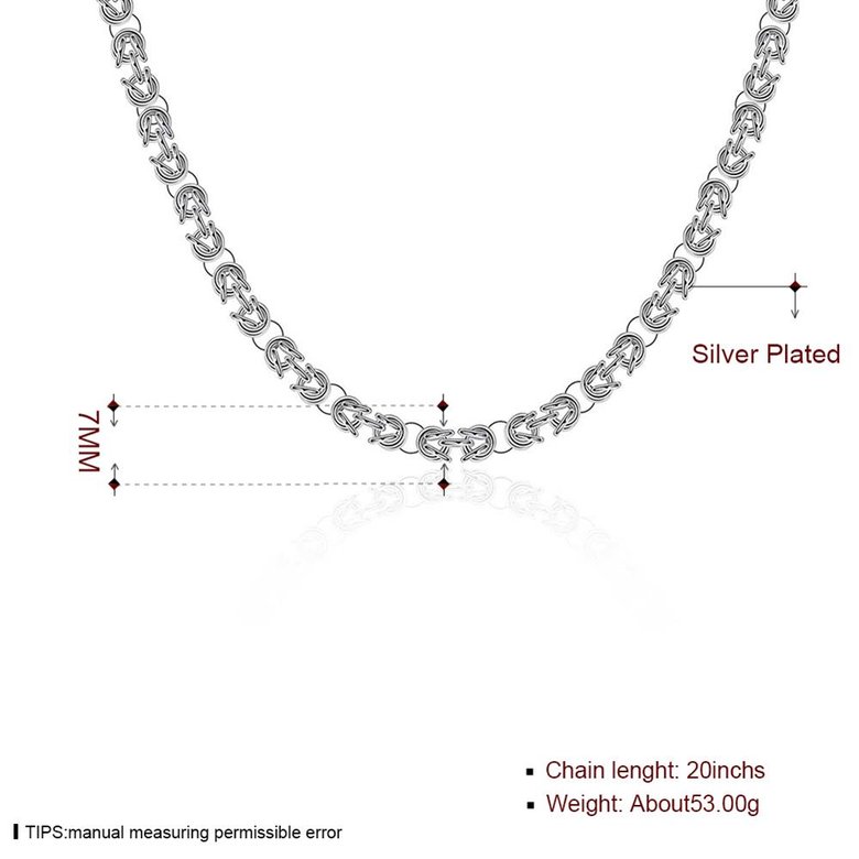 Wholesale Classic Silver Round Necklace TGSPN619 0