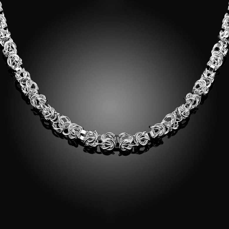 Wholesale Classic Silver Round Necklace TGSPN619 1