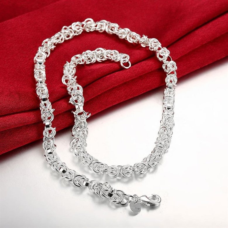 Wholesale Classic Silver Round Necklace TGSPN619 2