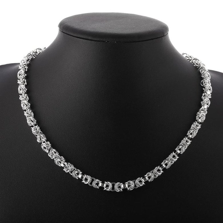 Wholesale Classic Silver Round Necklace TGSPN619 4