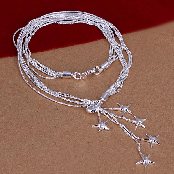 Wholesale Classic Silver Star Necklace TGSPN633 0