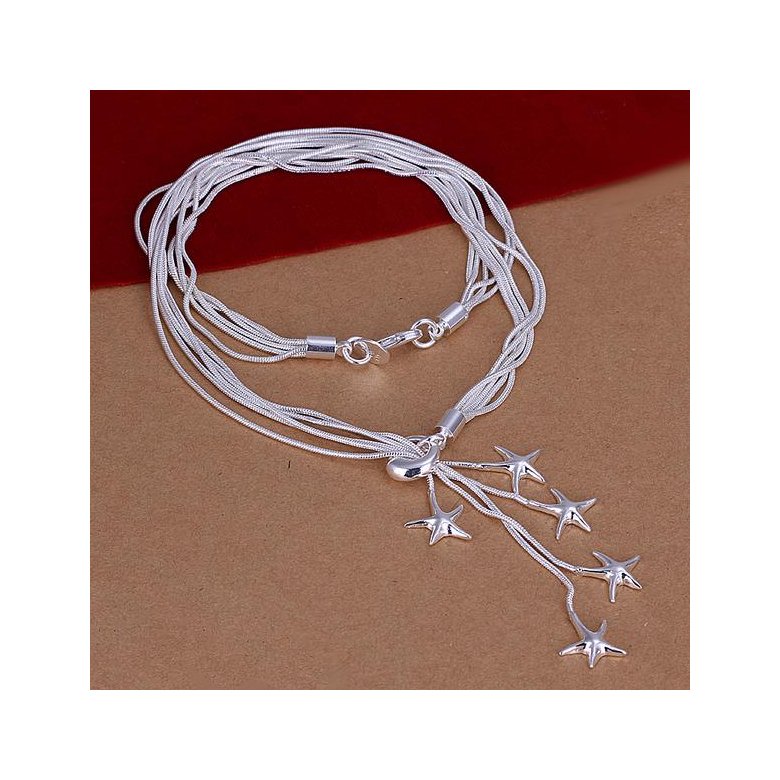 Wholesale Classic Silver Star Necklace TGSPN633 0