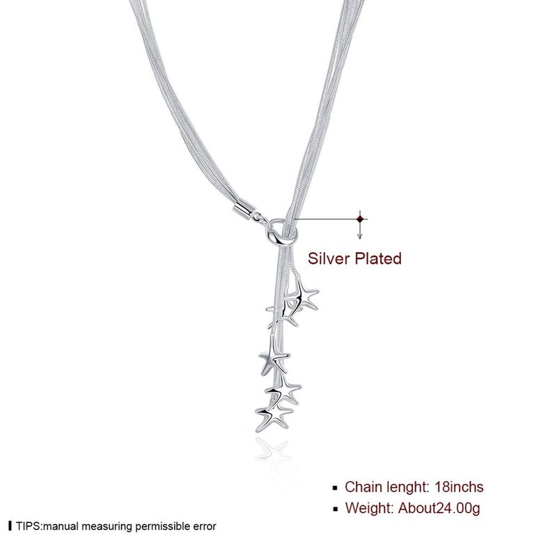 Wholesale Classic Silver Star Necklace TGSPN633 1