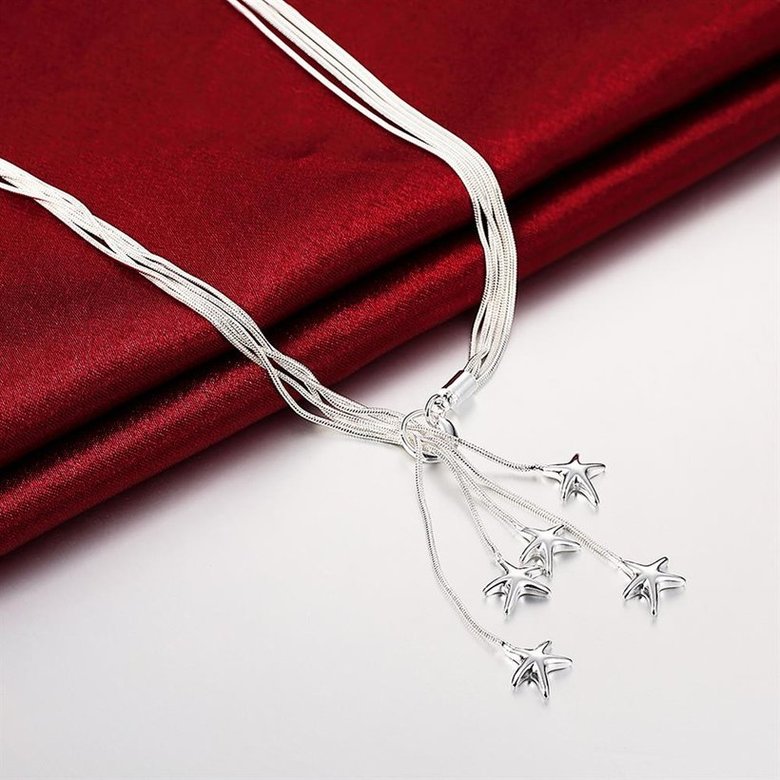 Wholesale Classic Silver Star Necklace TGSPN633 3