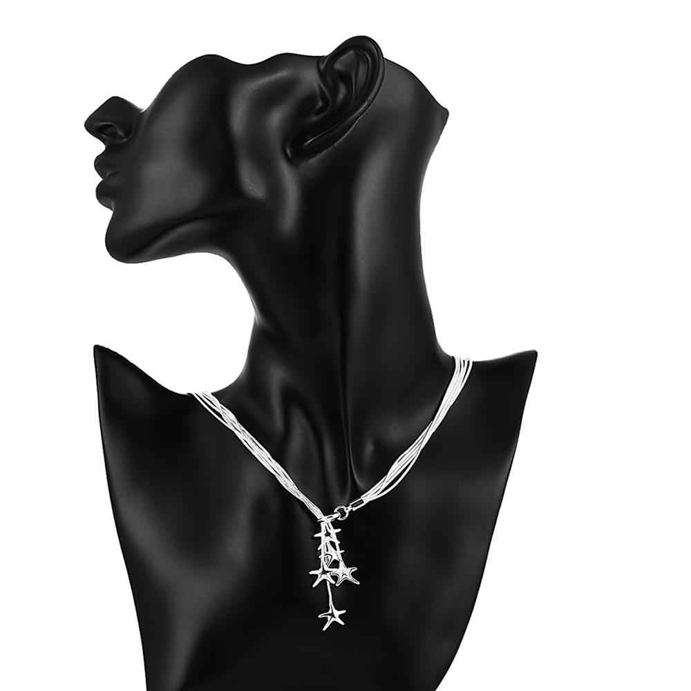 Wholesale Classic Silver Star Necklace TGSPN633 5