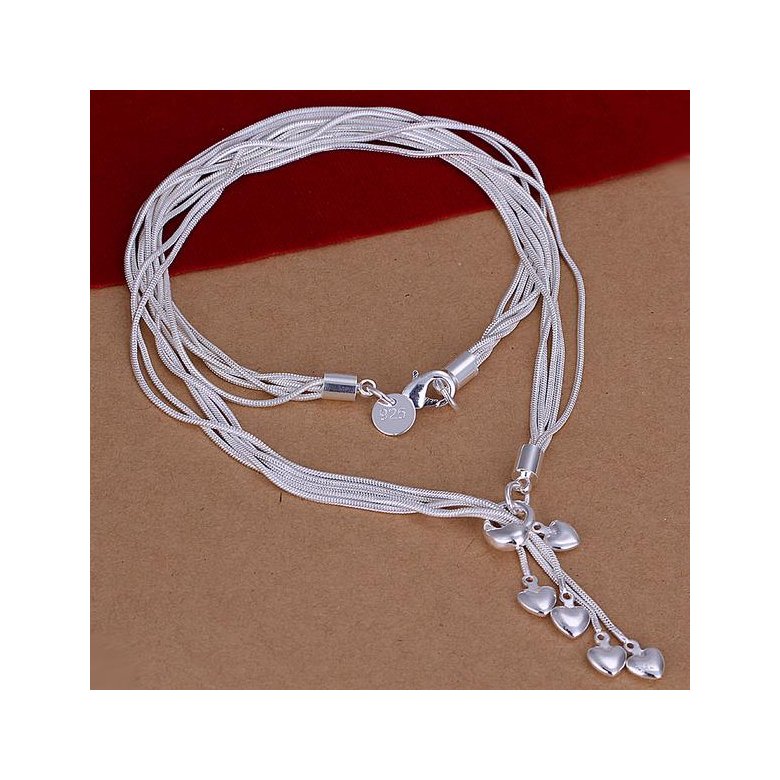 Wholesale Romantic Silver Heart Necklace TGSPN636 0