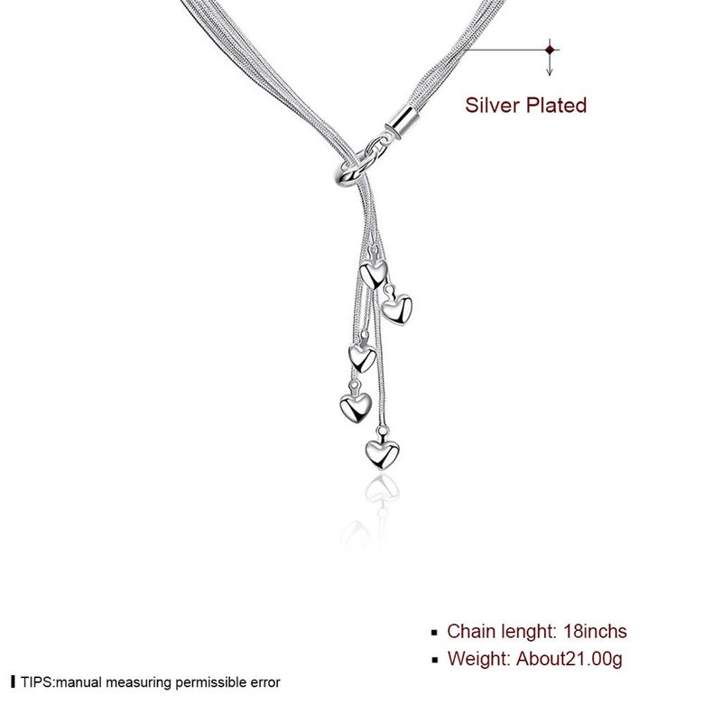 Wholesale Romantic Silver Heart Necklace TGSPN636 1