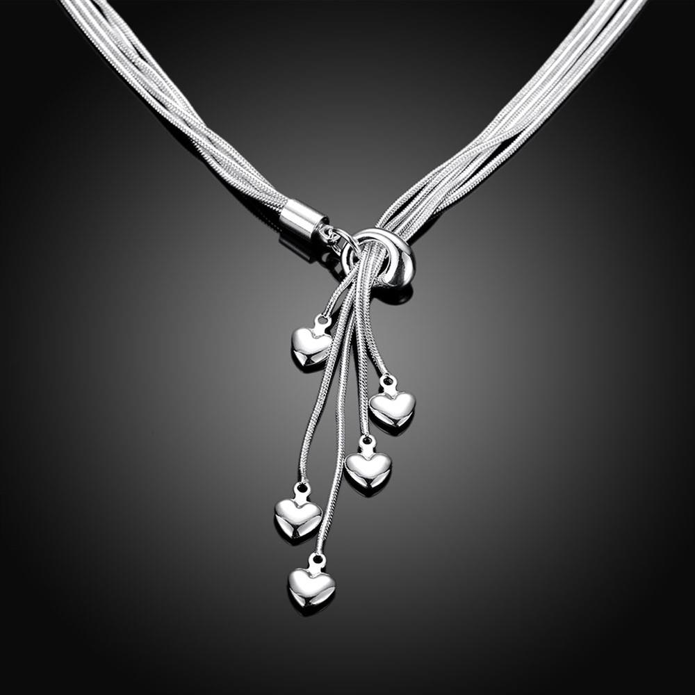 Wholesale Romantic Silver Heart Necklace TGSPN636 2