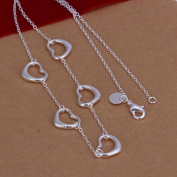Wholesale Trendy Silver Heart Necklace TGSPN675 1