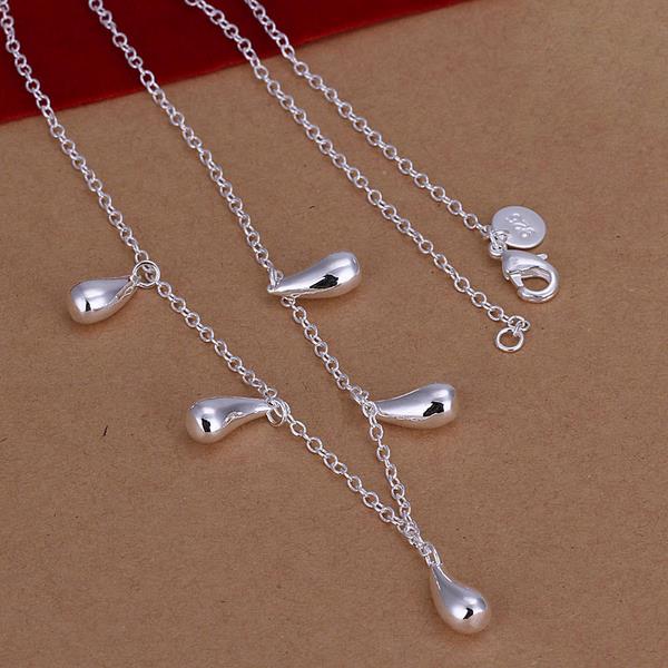 Wholesale Romantic Silver Water Drop Necklace TGSPN685 1