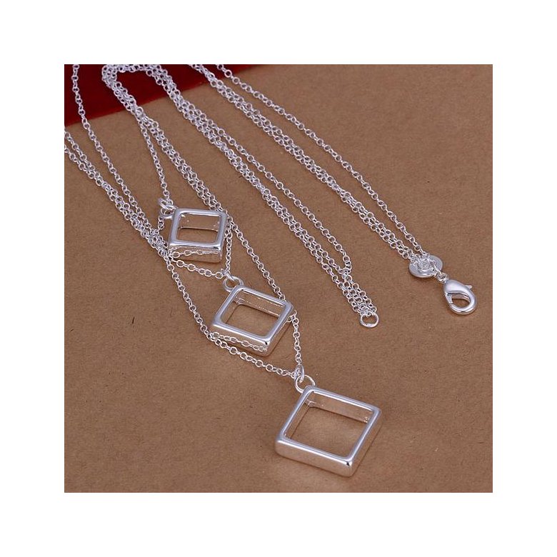 Wholesale Trendy Silver Geometric Necklace TGSPN704 1
