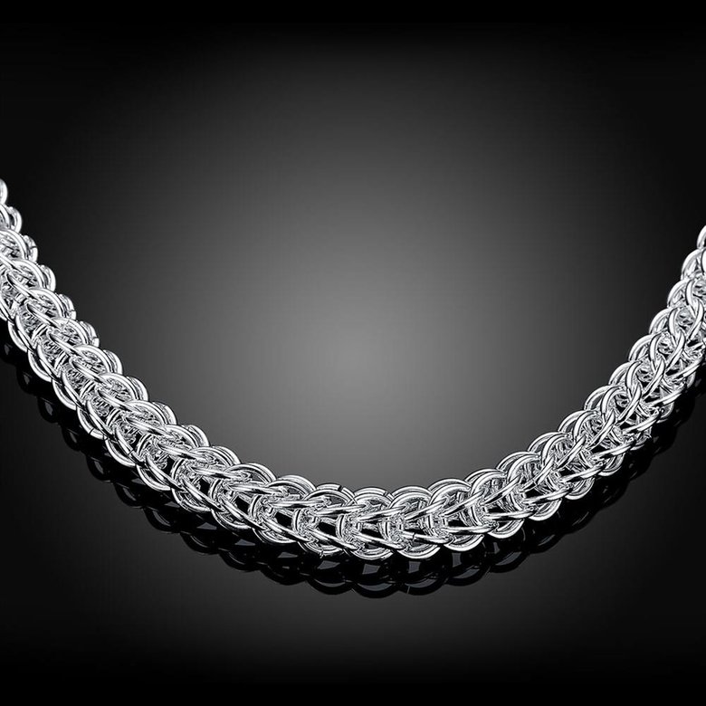 Wholesale Classic Silver Round Necklace TGSPN707 2