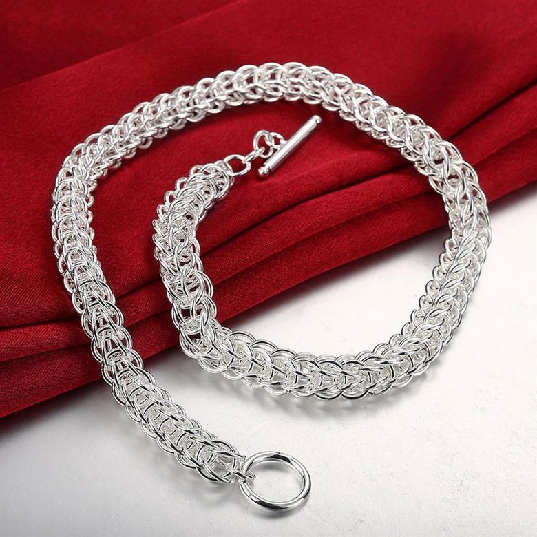 Wholesale Classic Silver Round Necklace TGSPN707 3