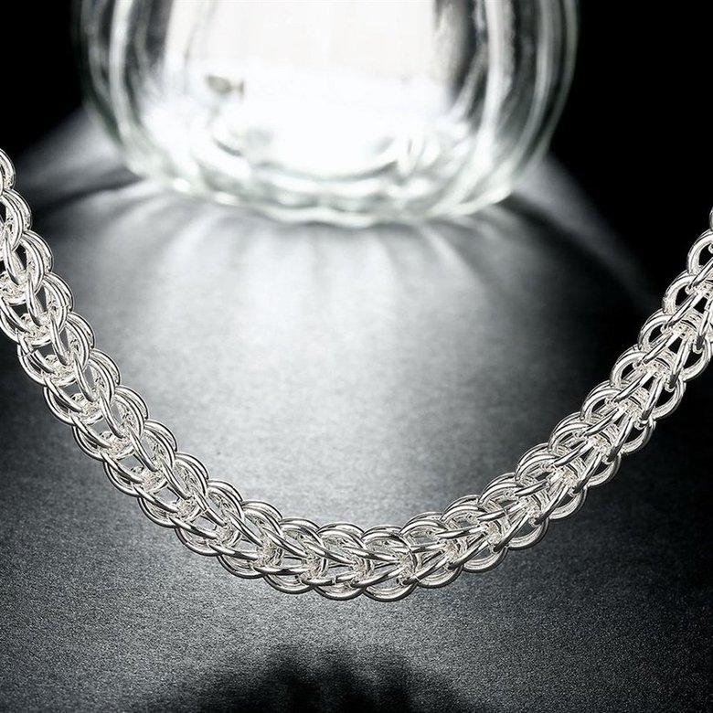 Wholesale Classic Silver Round Necklace TGSPN707 4