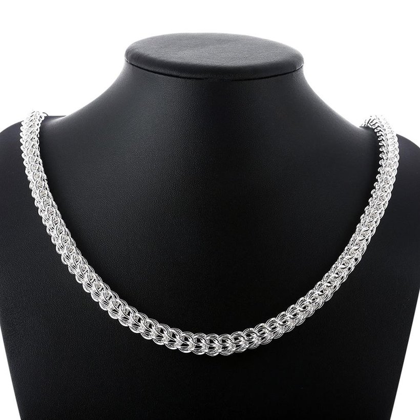 Wholesale Classic Silver Round Necklace TGSPN707 5