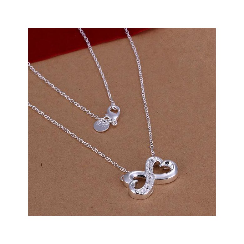 Wholesale Classic Silver Bowknot Necklace TGSPN713 0