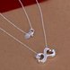 Wholesale Classic Silver Bowknot Necklace TGSPN713 0 small