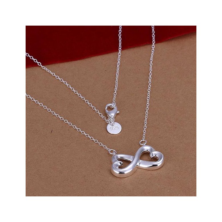 Wholesale Classic Silver Bowknot Necklace TGSPN716 0