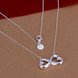 Wholesale Classic Silver Bowknot Necklace TGSPN716 0 small