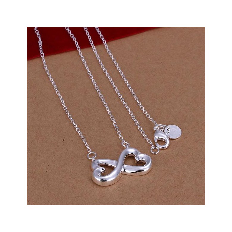 Wholesale Classic Silver Bowknot Necklace TGSPN716 1